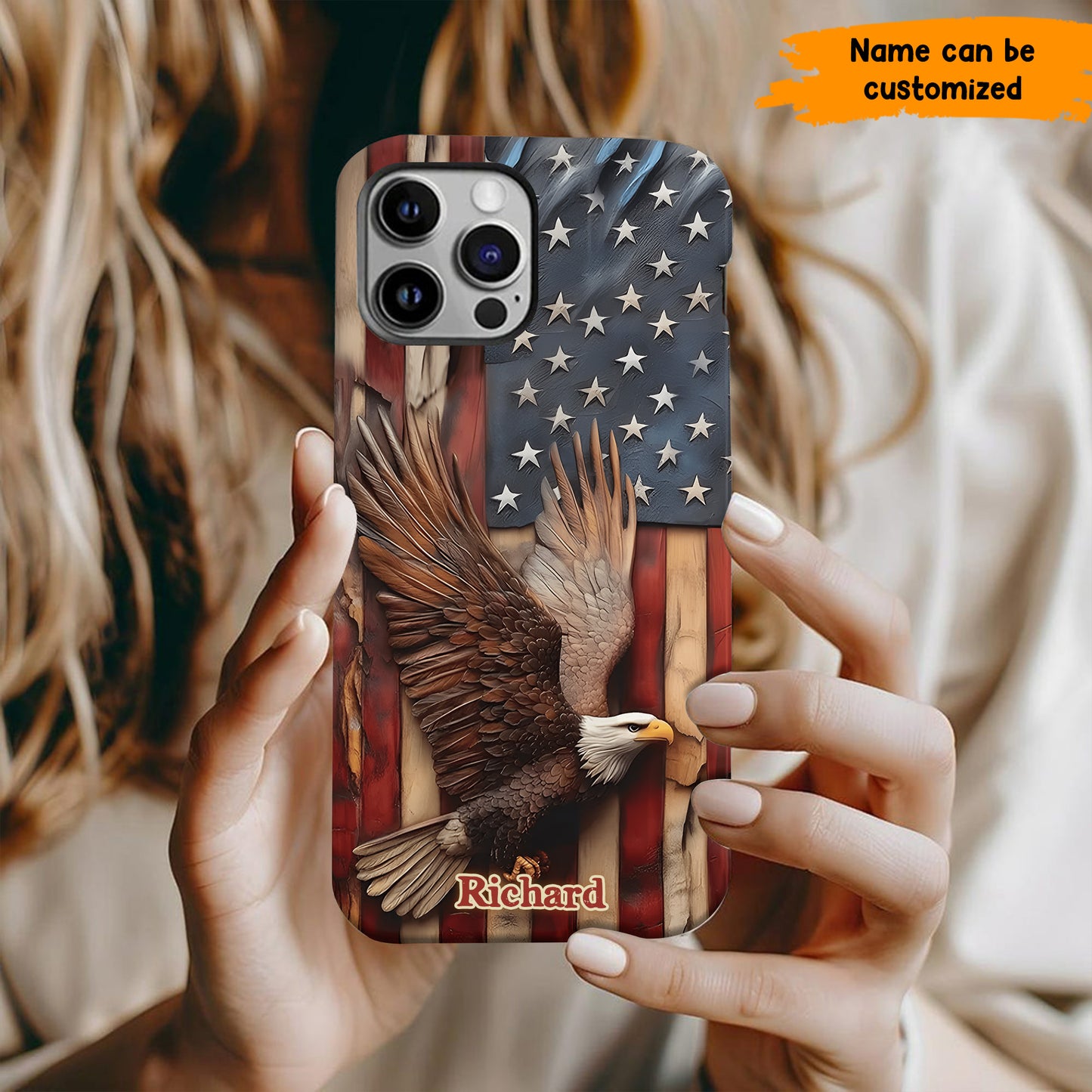 American Spirit – Personalized Eagle & Flag Phone Case