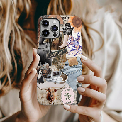 Cowboy Way Collage – Western Rodeo Vibes Phone Case