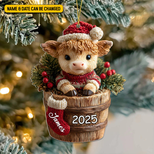 Cute Highland Cow - Personalized Highland Cow Ornament