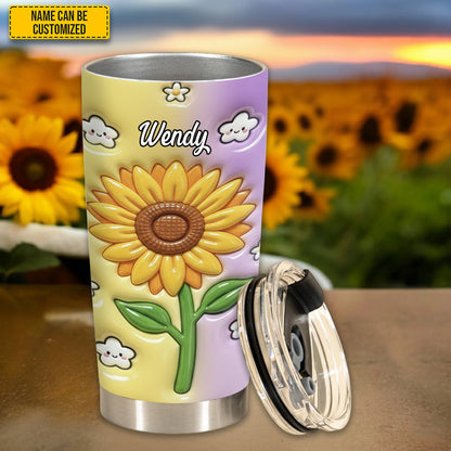 Personalized Sunflower Inflated Tumbler