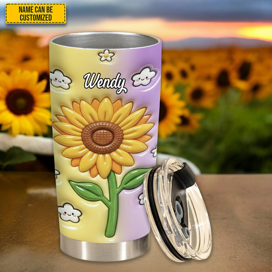 Personalized Sunflower Inflated Tumbler