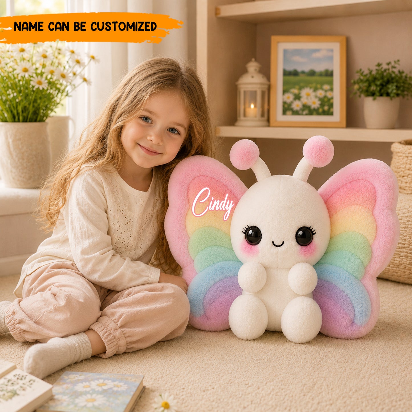 Personalized Colorfull Butterfly Shaped Pillow