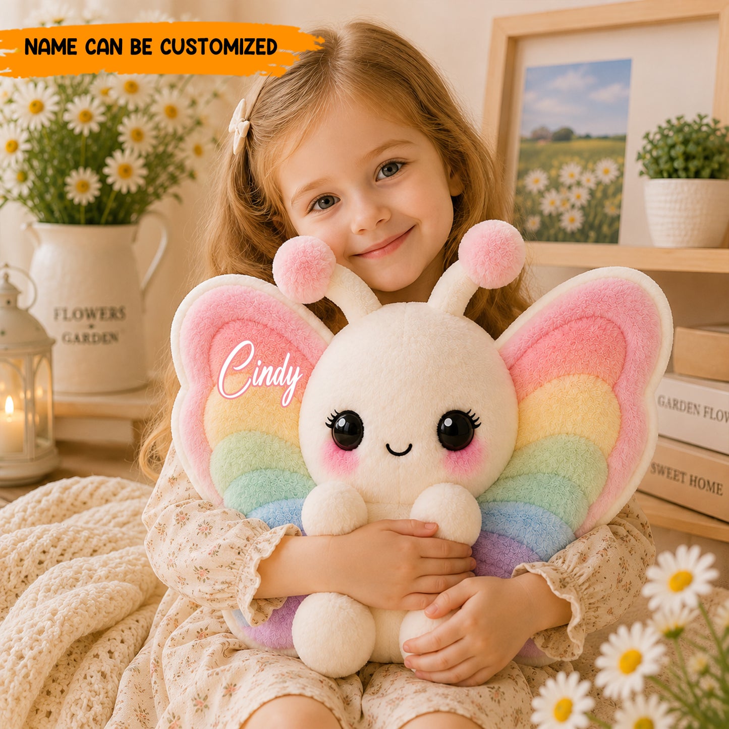 Personalized Colorfull Butterfly Shaped Pillow