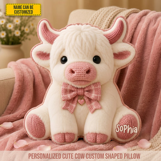 Personalized Adorable Cow Shaped Pillow