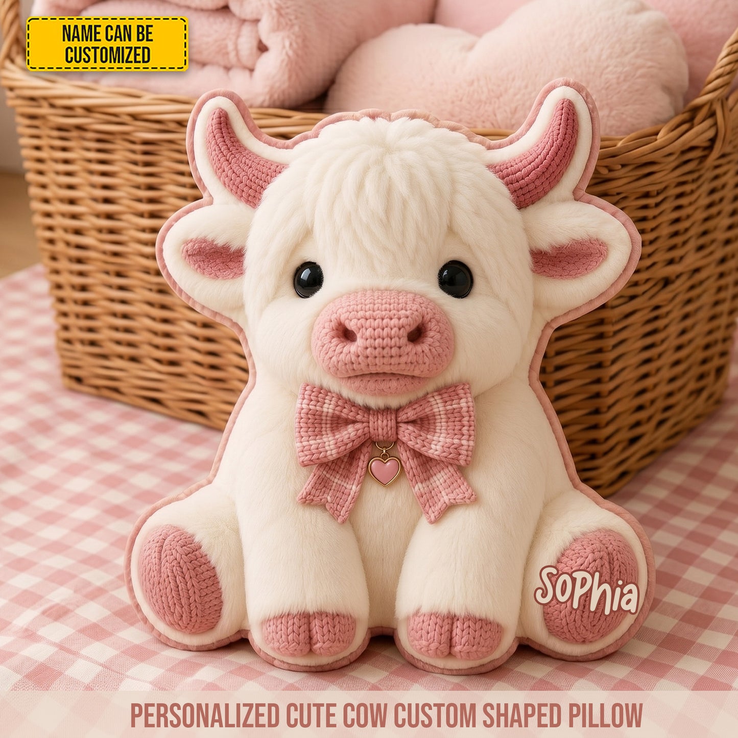 Personalized Adorable Cow Shaped Pillow