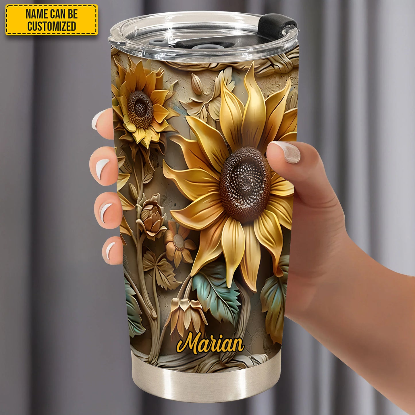 Personalized Beautiful Sunflower Tumbler