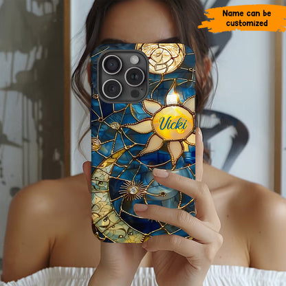 Personalized Celestial Dreams Phone Case – Stained Glass Style