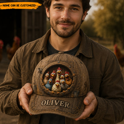 Personalized Funny Chicken Classic Cap