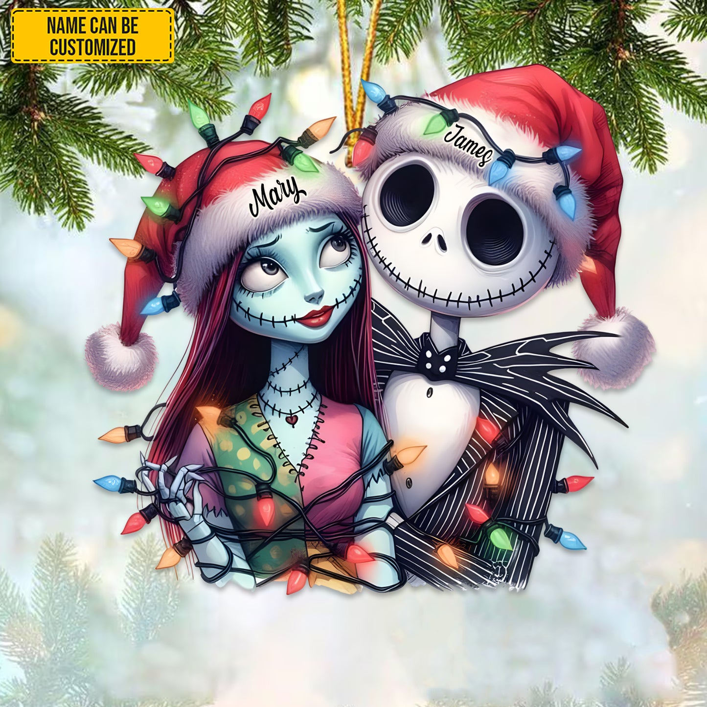 Personalized Skull Couple Ornament