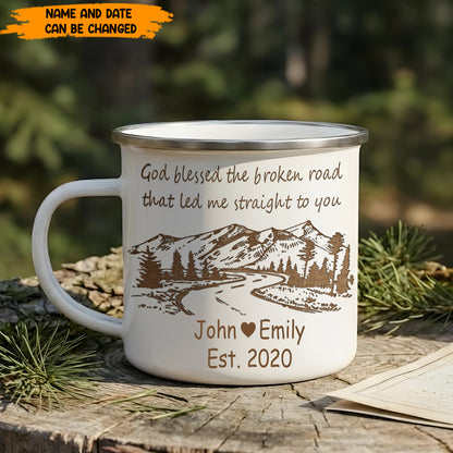 God Blessed The Brocken Road - Personalized Enamel Mug