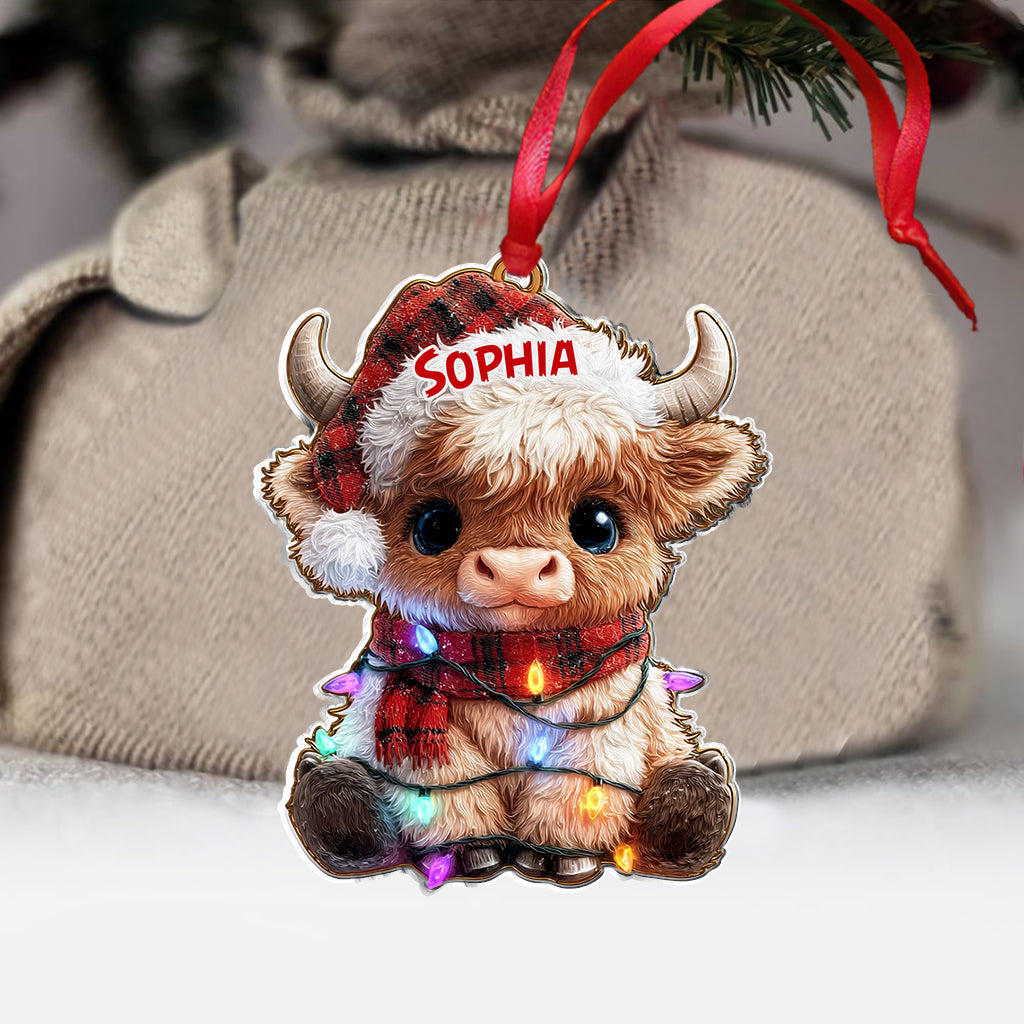 Christmas Highland Cow - Personalized Highland Cow Ornament