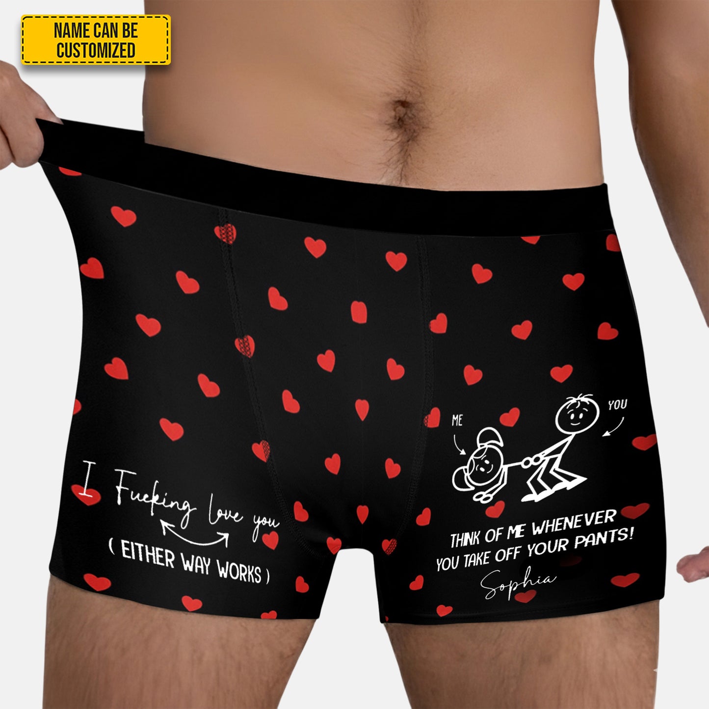 I Love You (Either Way Works) – Personalized Funny Couple Men’s Boxer Briefs