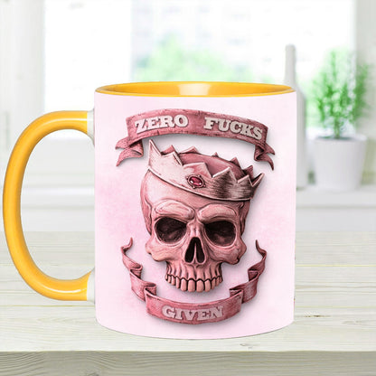 Funny Skull Woman Accent Mug, Perfect Gift Mug