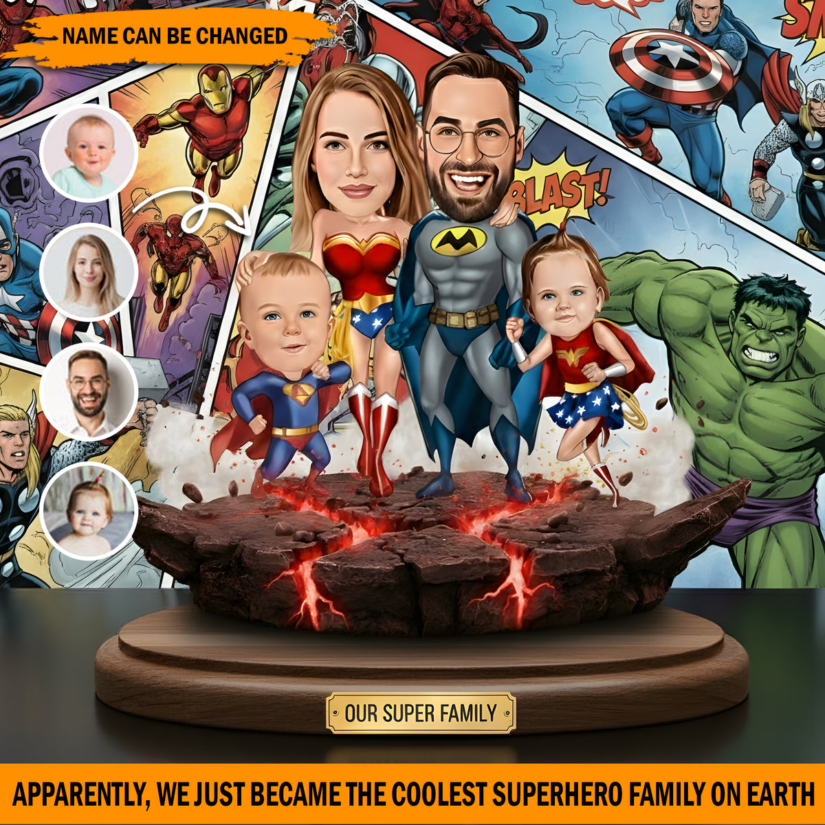 Our Super Family – Personalized Funny Family Acrylic Plaque