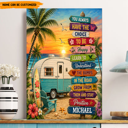 Happy Camper Vibes – Personalized Poster Canvas