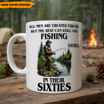 Fishing Life In Their Sixties - Personalized Fishing White Mug