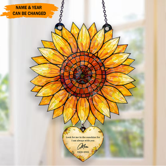 Personalized Sunflower Memorial Acrylic Window