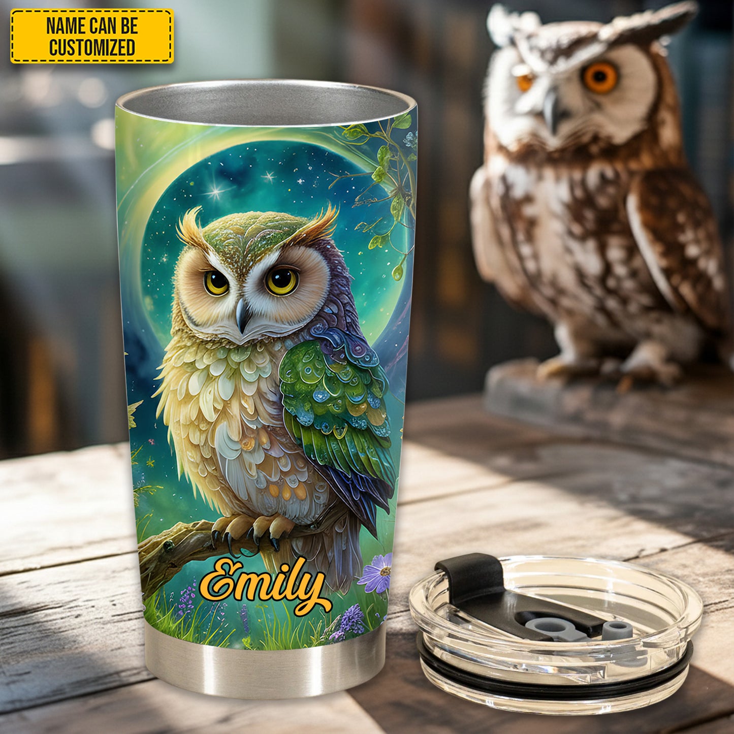Personalized Beautiful Owl Stainless Steel Tumbler