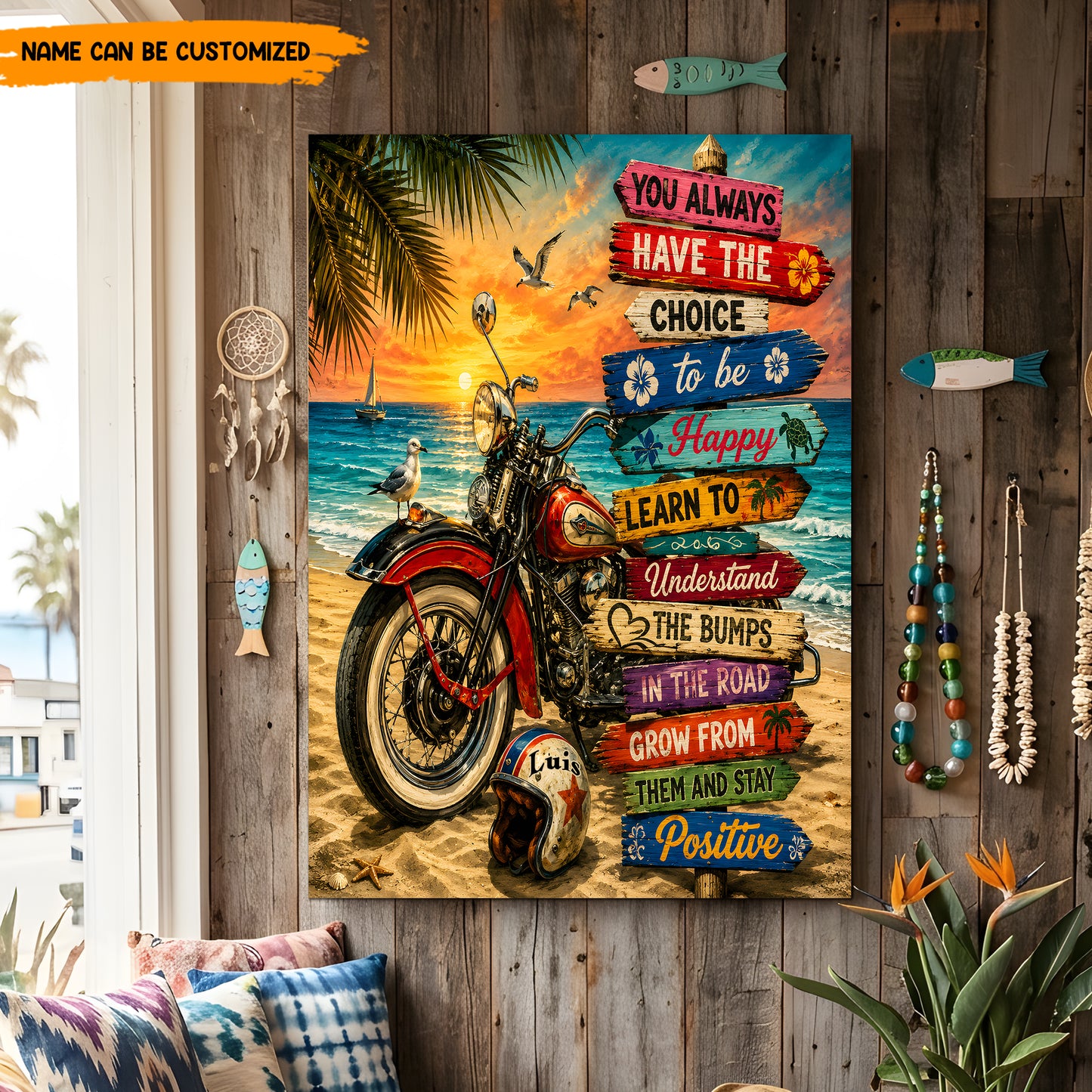 Positive Beach Rider – Personalized Poster Canvas