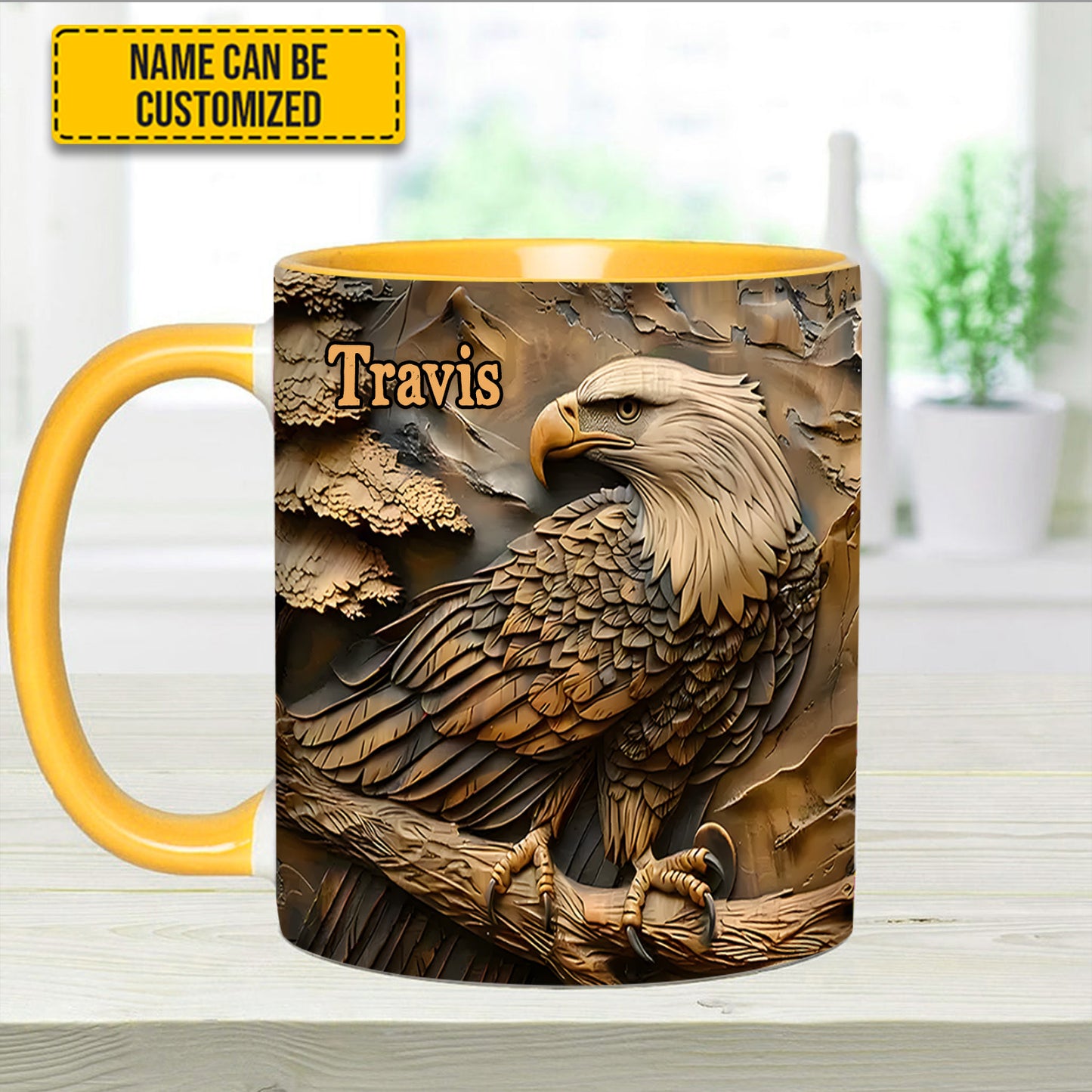 Strong Eagle - Personalized Eagle Accent Mug