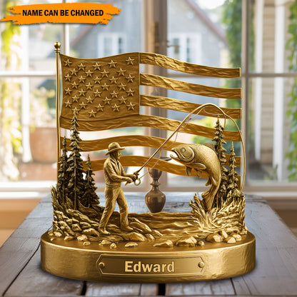 Angler’s Triumph – Personalized Fishing Acrylic Plaque