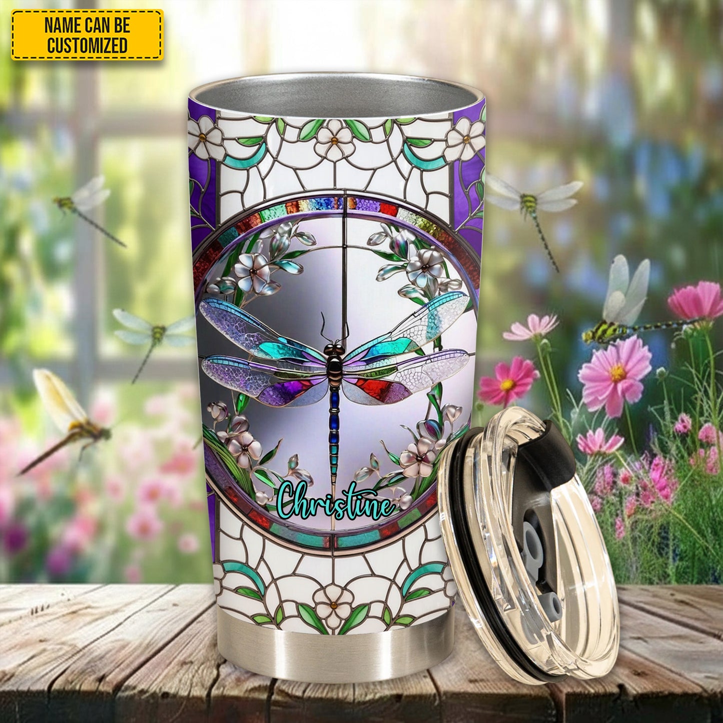 Beautiful Dragonfly - Personalized dragonfly Tumbler