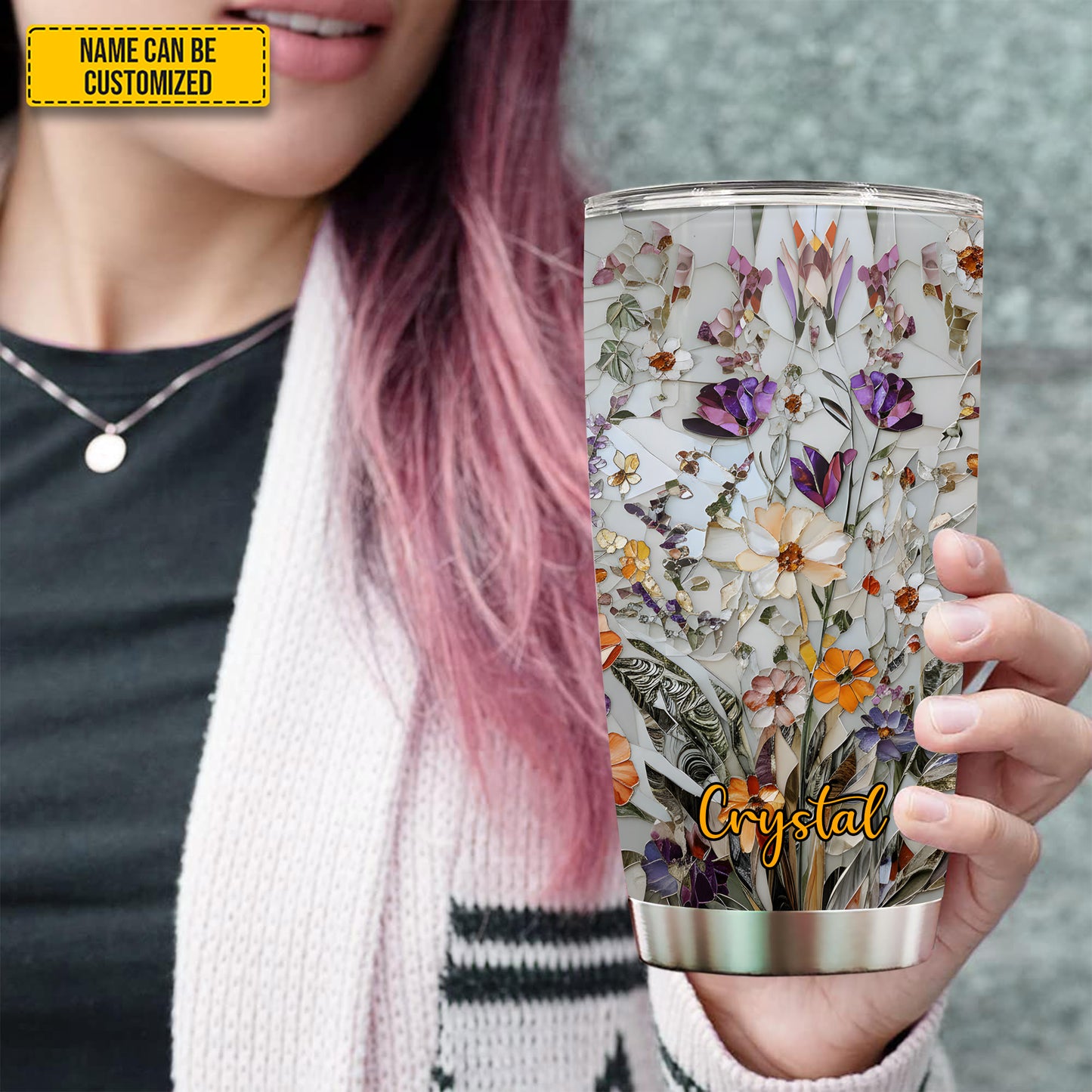 Personalized Beautiful Flowers Tumbler