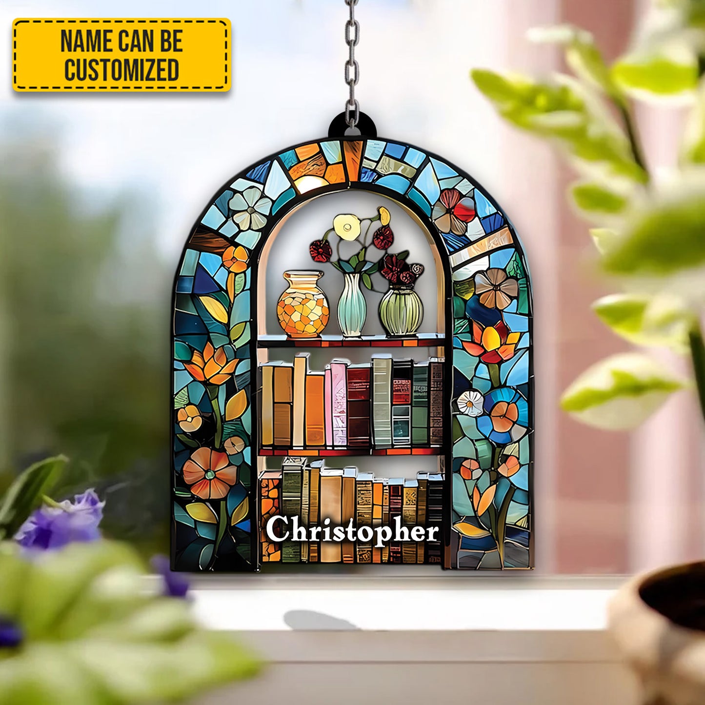 Personalized Bookshelf Collection Acrylic Window Hanging