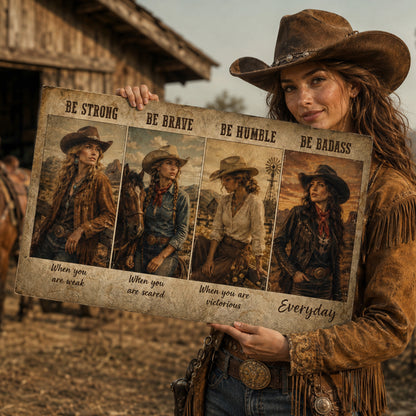 Western Cowgirl Poster & Canvas