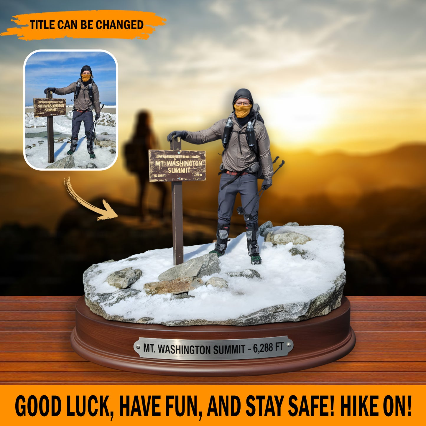 Hiking, Camping, Backpacking, Outdoor – Personalized Photo Acrylic Plaque