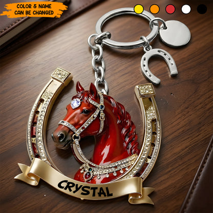 Personalized Sparkle Horse Keychain