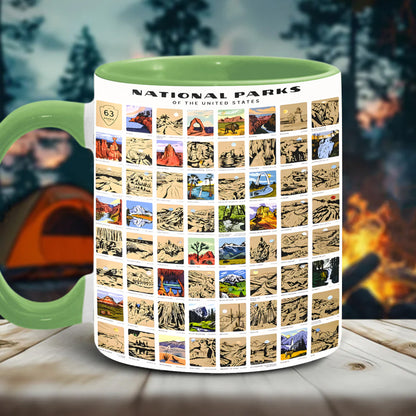 US National Park Bucket List Accent Mug