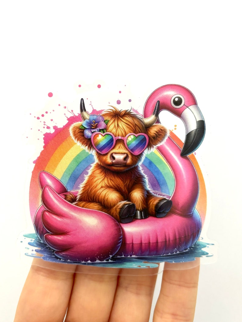 Highland Cow Summer Sticker