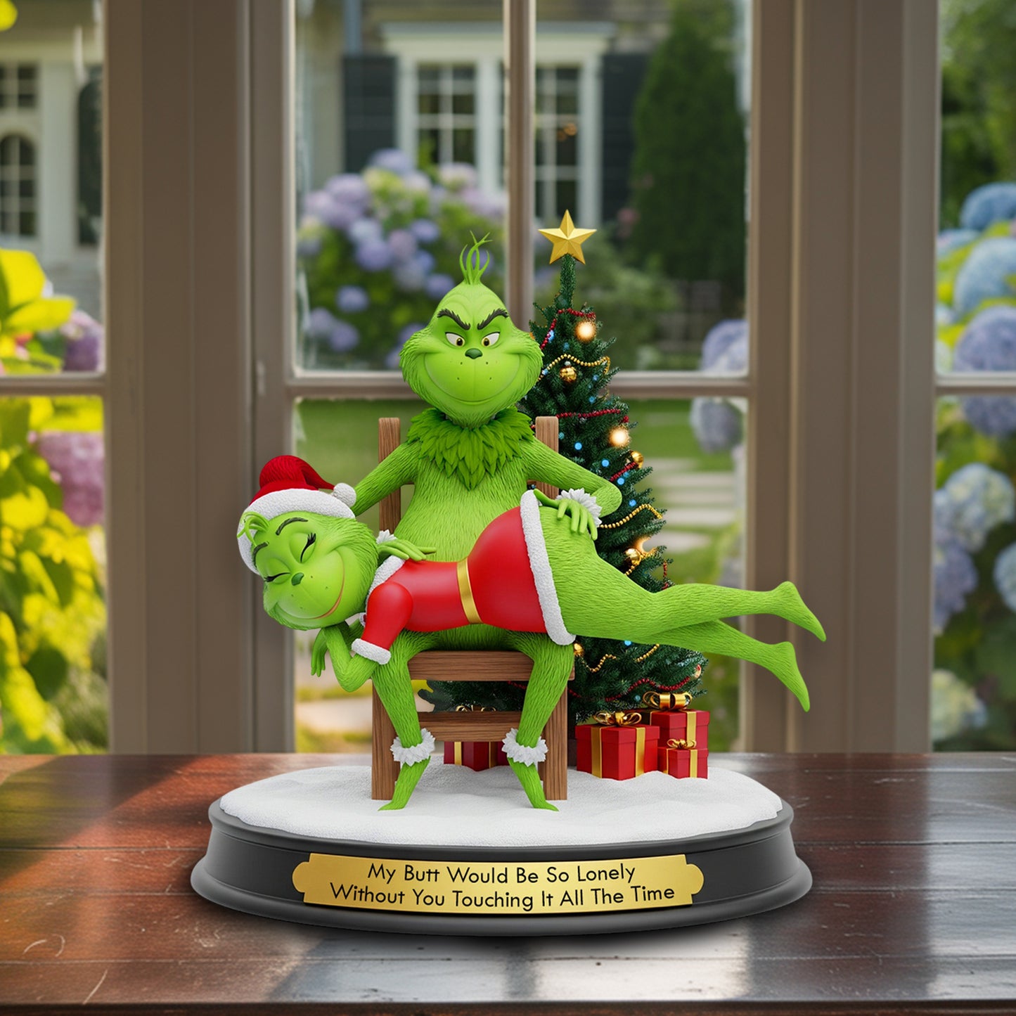 Naughty Green Couple – Personalized Christmas Acrylic Plaque