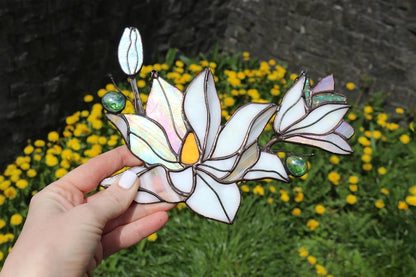 Magnolia White Flower Window Hanging Acrylic