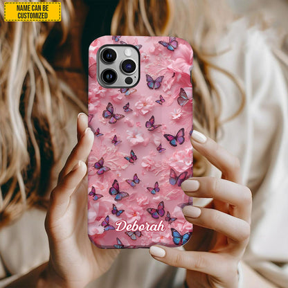 Personalized Butterfly Flower Phone Case