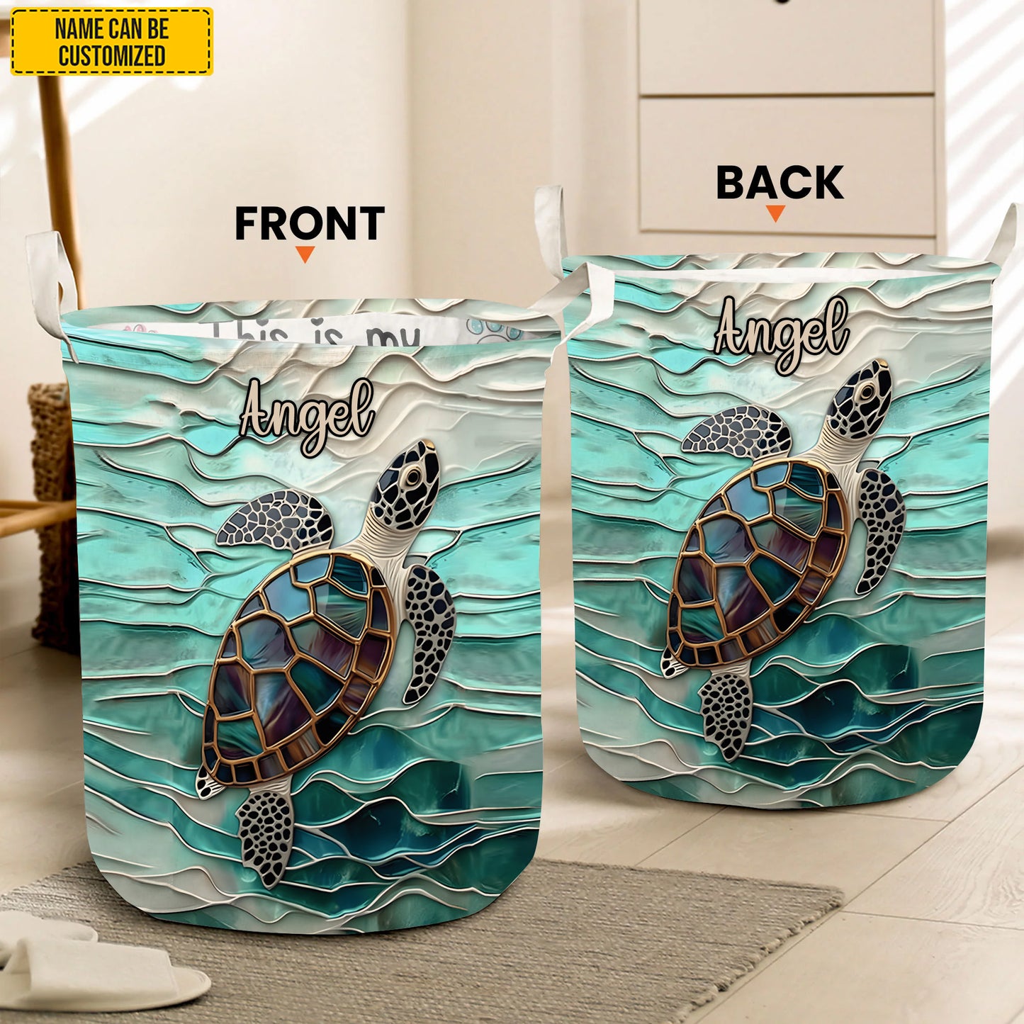 Ocean Turtle – Personalized Turtle Laundry Hamper