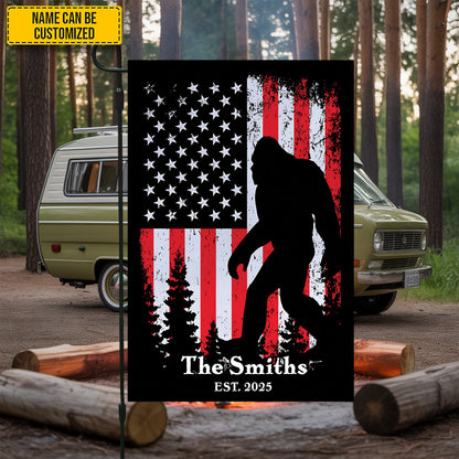Personalized American Bigfoot Garden Flag, House Flag
