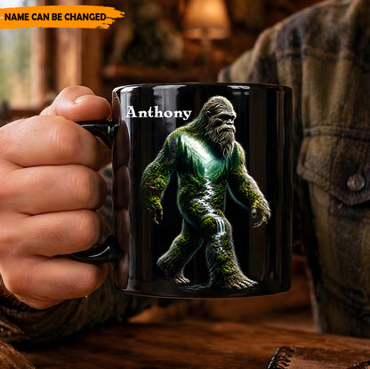 Forest Guardian – Personalized Bigfoot Black Mug