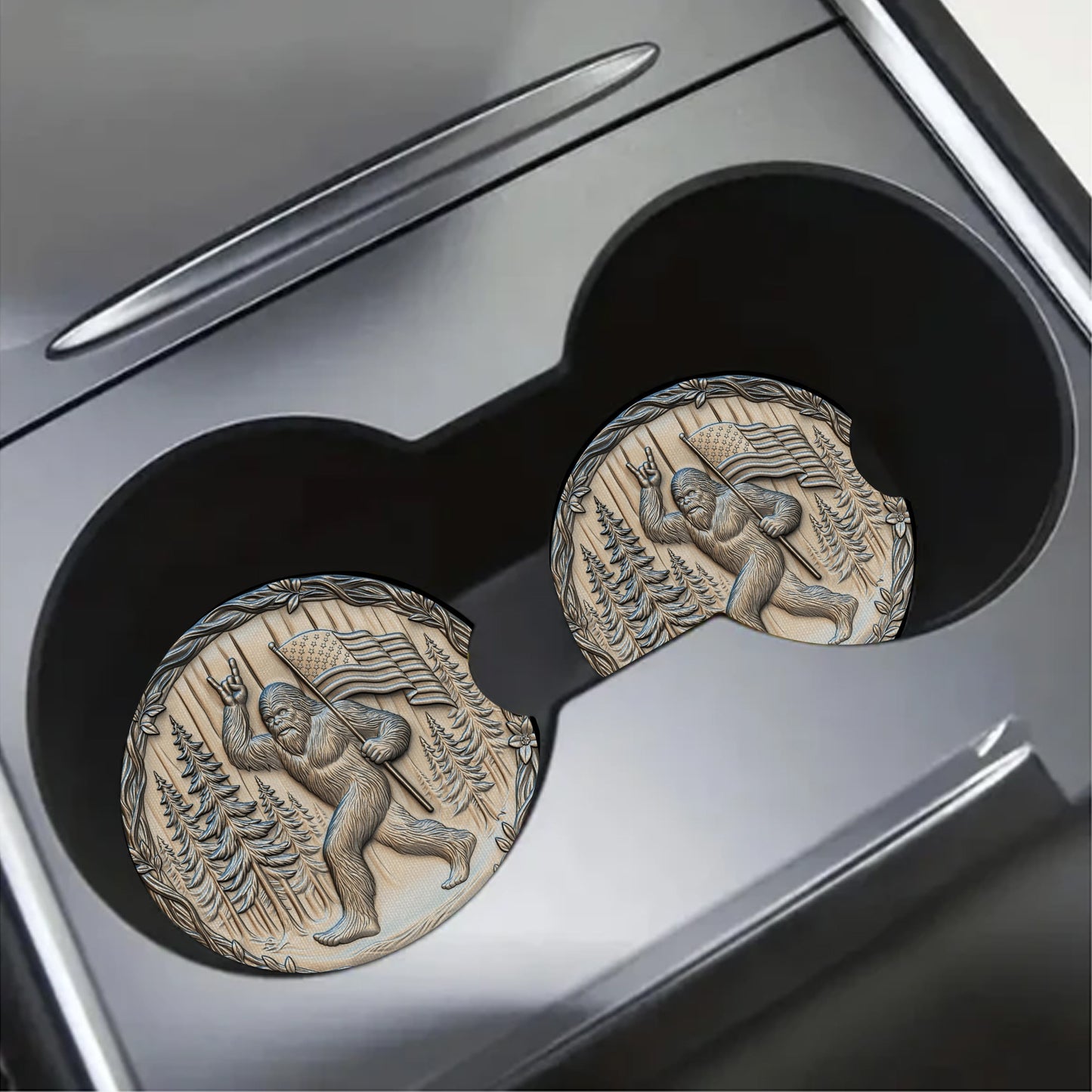 Funny BigFoot American Car Coaster