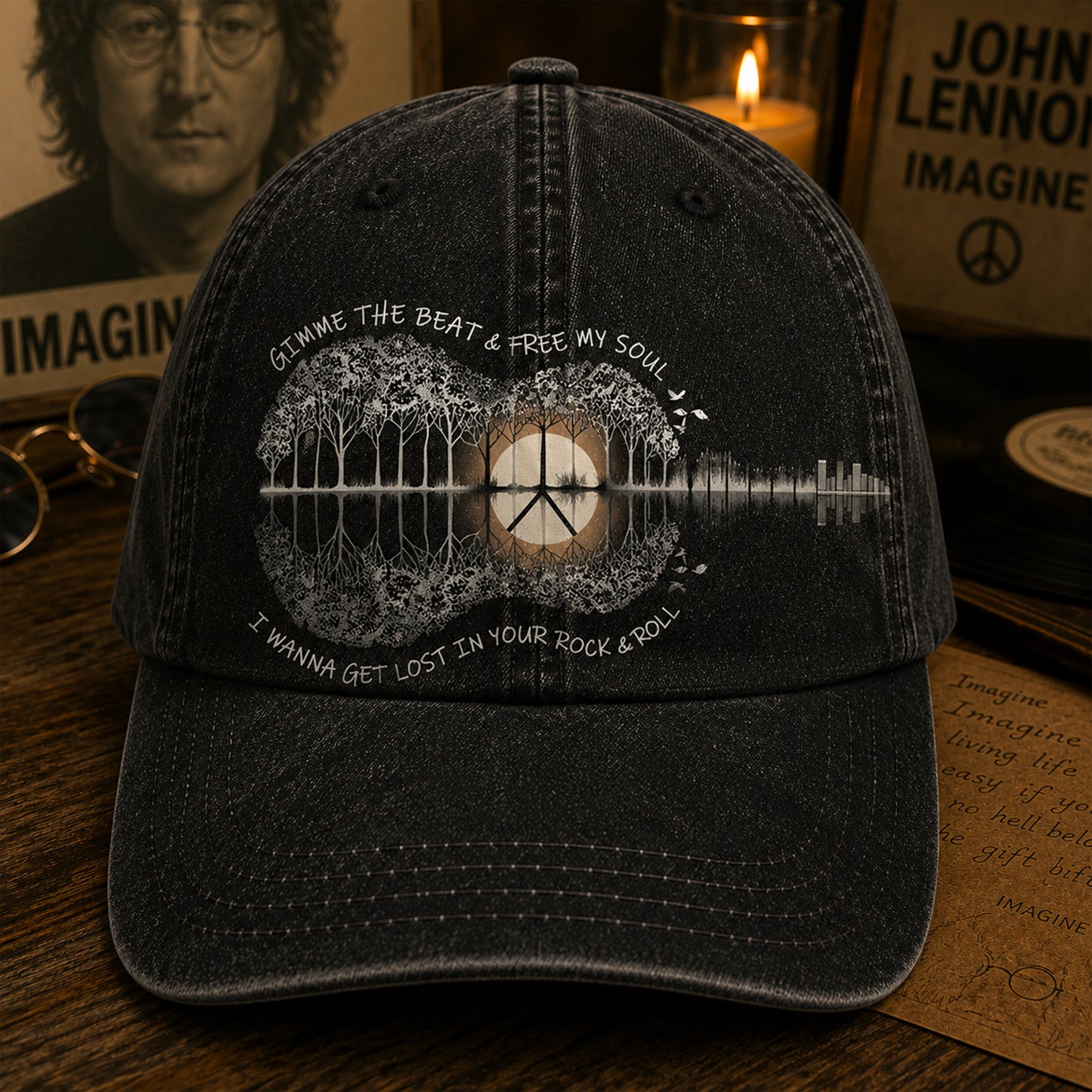 Gimme The Beat - Free My Soul - Guitar Classic Music Denim Cap