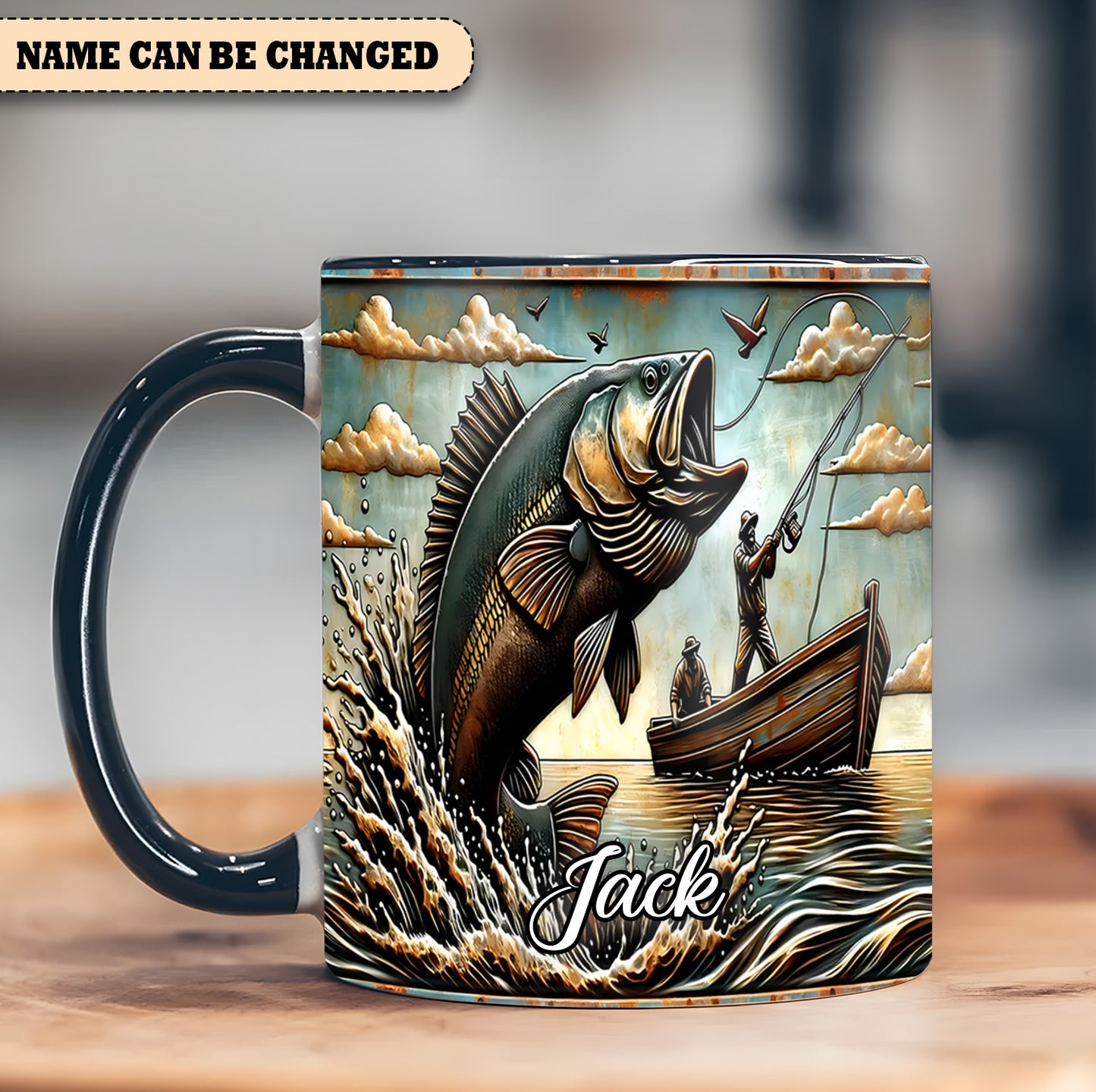 Love Fishing - Personalized Fishing Accent Mug