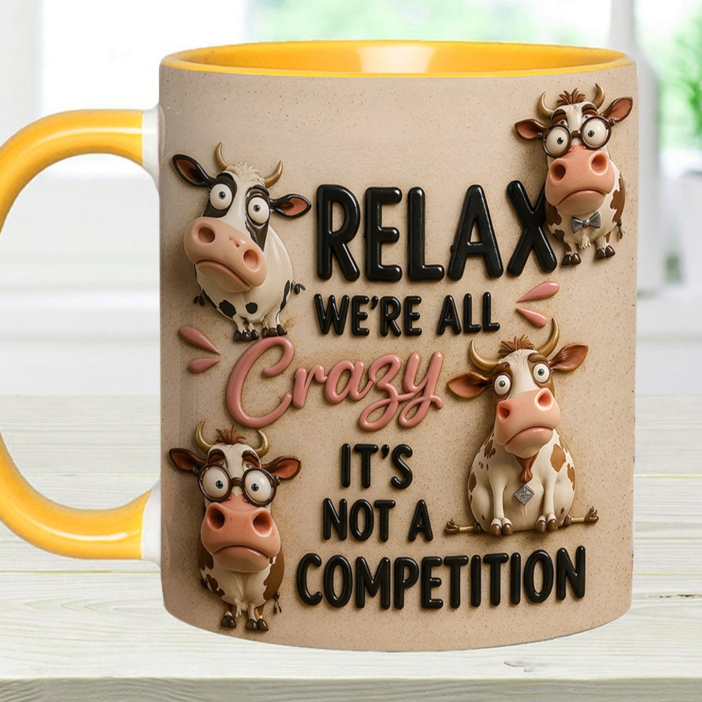Relax We're All Crazy - Cow Accent Mug