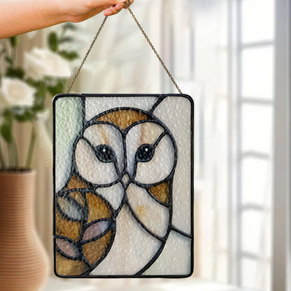 Owl Stained Glass Suncatcher