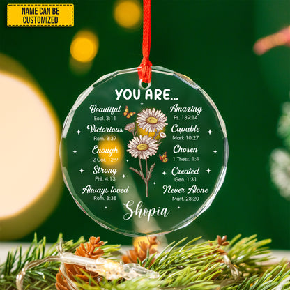 You Are Beautiful - Personalized Glass Ornament