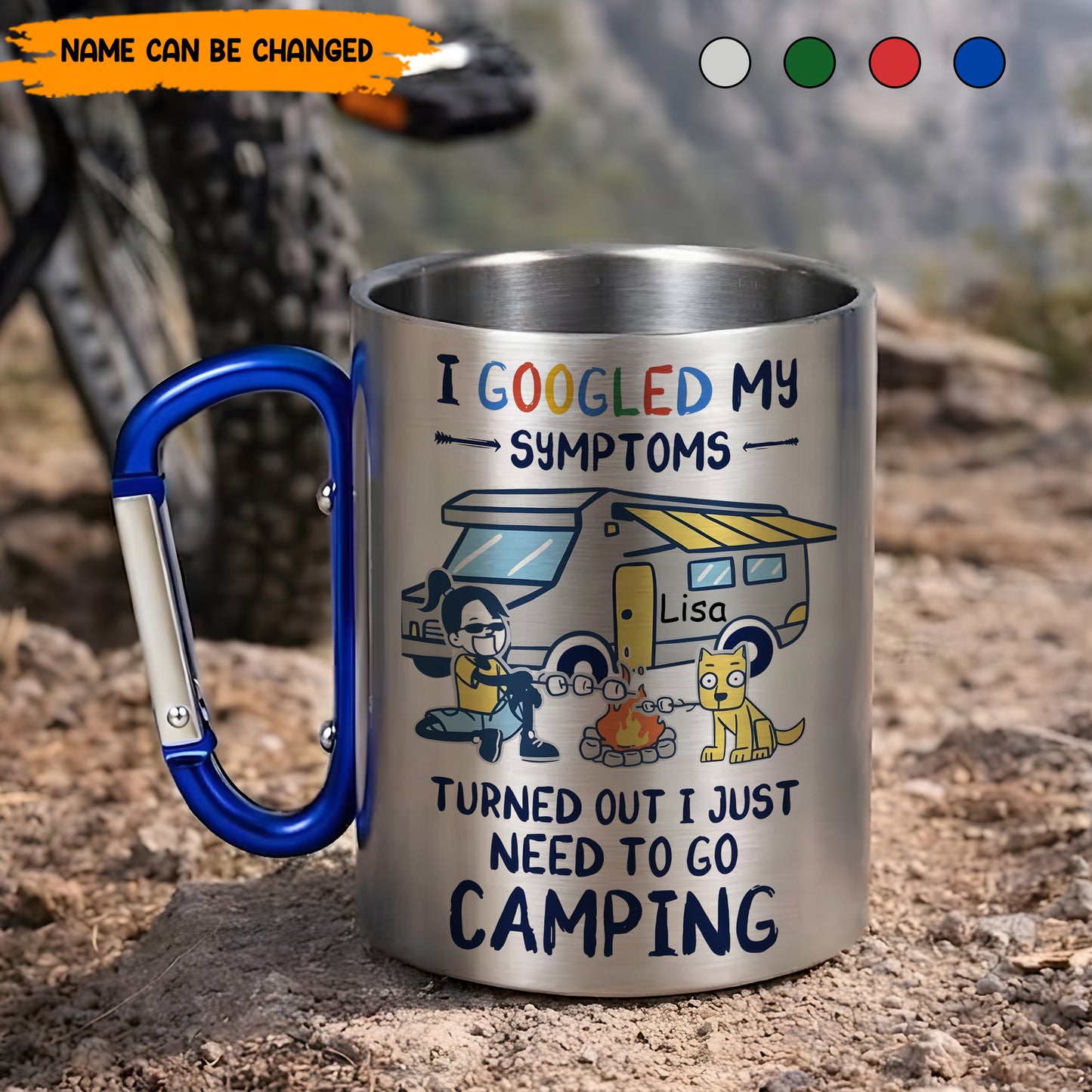 I Google My Symptoms – Personalized Camping Carabiner Mug