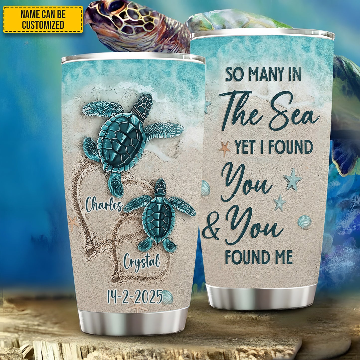 Sea Turtle Tumbler - Personalized Turtle Tumbler