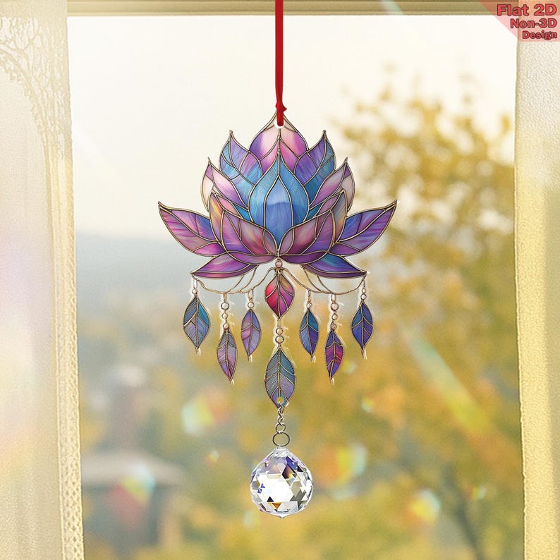 Lotus Flowers Acrylic Window Hanging