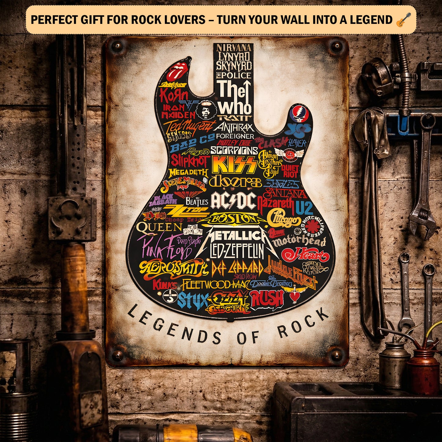 Legends Of Rock - Personalized Classic Rock Metal Sign