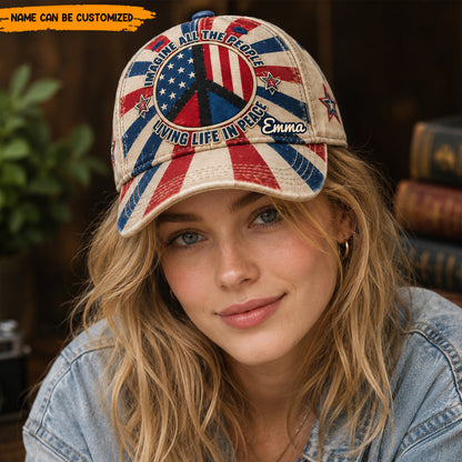 Peace & Freedom – Personalized Hippie Vintage Classic Cap